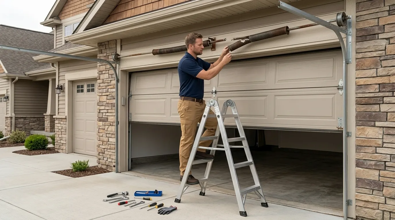 Modern flush garage door